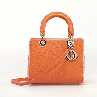 jumbo lady dior ostrich leather D053 camel